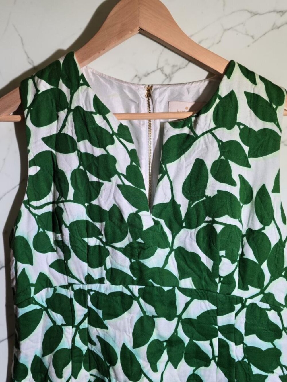 Kate Spade Quilted Garden Leaves Piqué Dress Size 14 - Picture 5 of 5